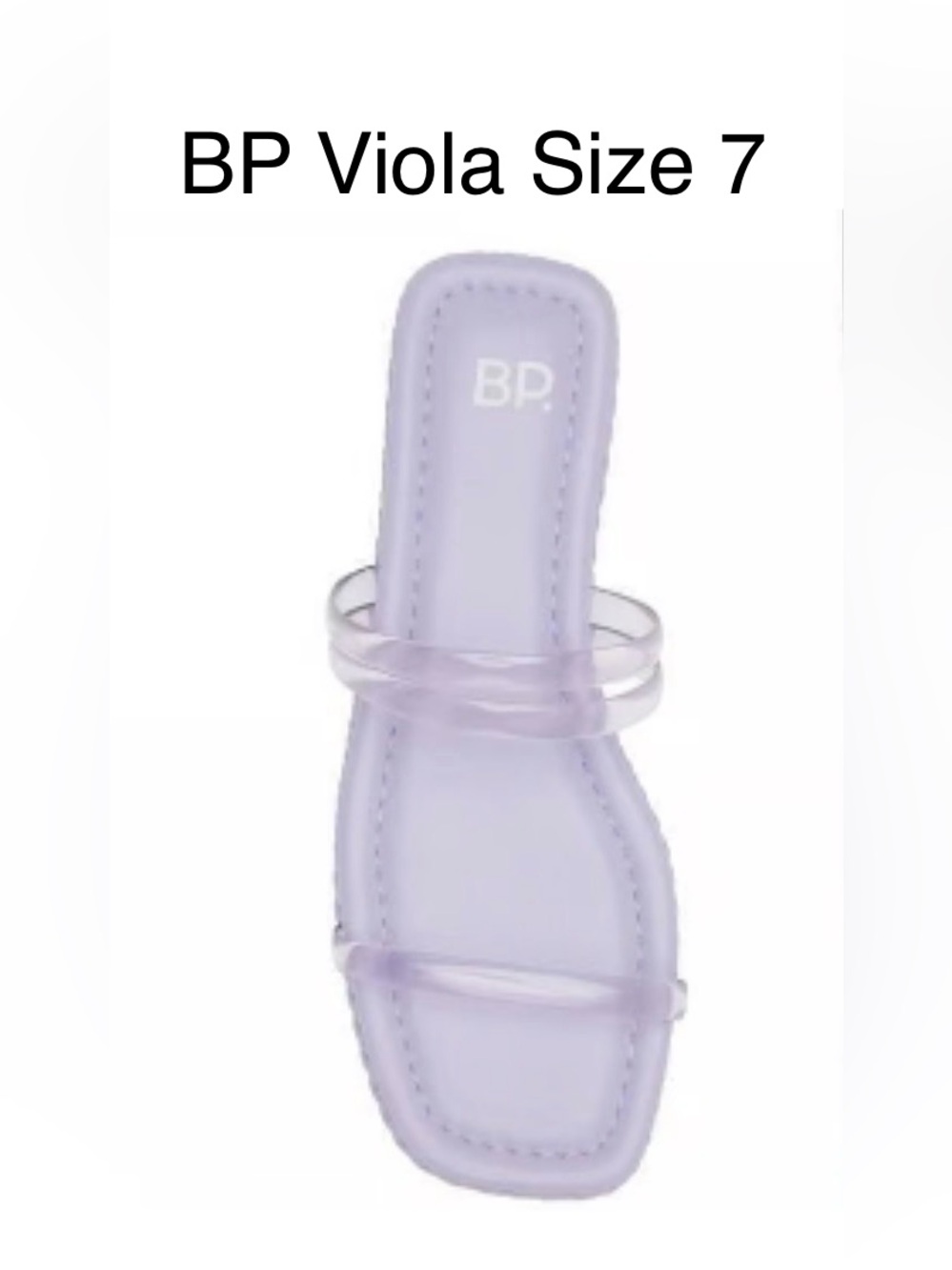 5/$30 bp Viola Purple Braided Flat Slide Sandal with Clear Double Straps 7 NWT